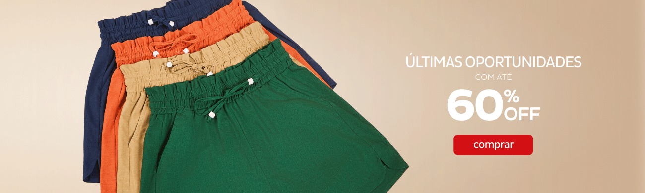 Ultimas oportunidades com até 60% OFF