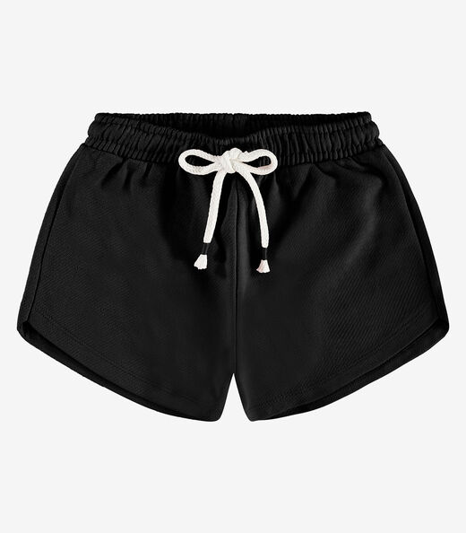 Image_Shorts Infantil em Moletom Sarjado Rovi Kids Preto