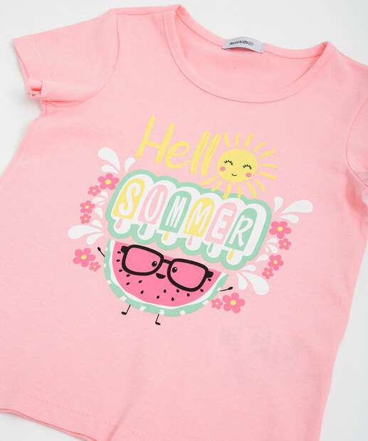 Conjunto Infantil Manga Curta Estampado Marisa Tam 1 a 3
