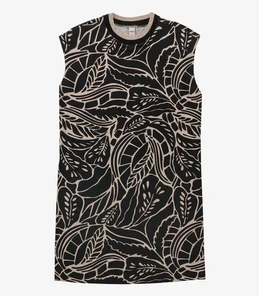 Vestido Feminino Curto Estampado Rovitex Preto