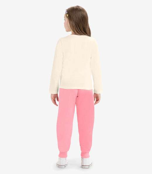 Calça Infantil Moletom Básica Rovitex Kids Rosa