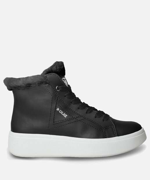 Tênis Casual Feminino Flatform Cano Alto Pelúcia Quiz