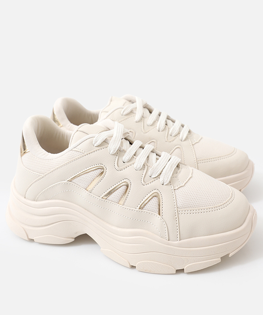Tênis Casual Feminino Chunky Sneaker Marisa Off White