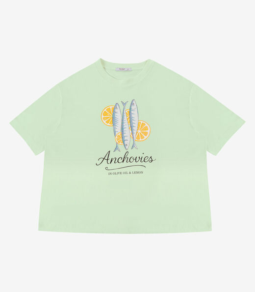 Image_T-Shirt Feminina Estampa Sardinha Secret Glam Verde