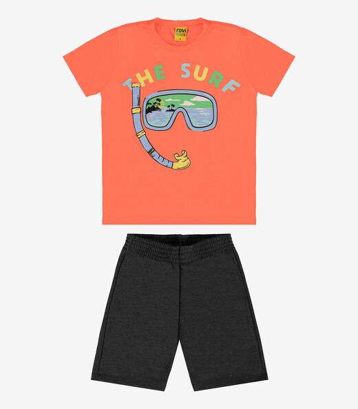 Conjunto Infantil Masculino Surf Rovi Kids Laranja