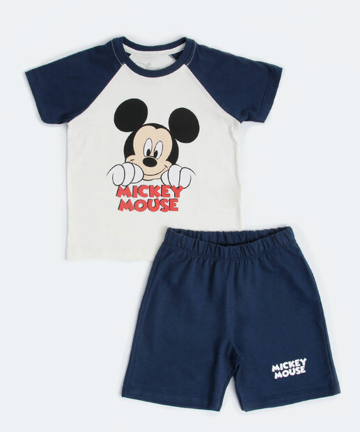 Conjunto Infantil Manga Curta Mickey Disney Tam 1 a 4