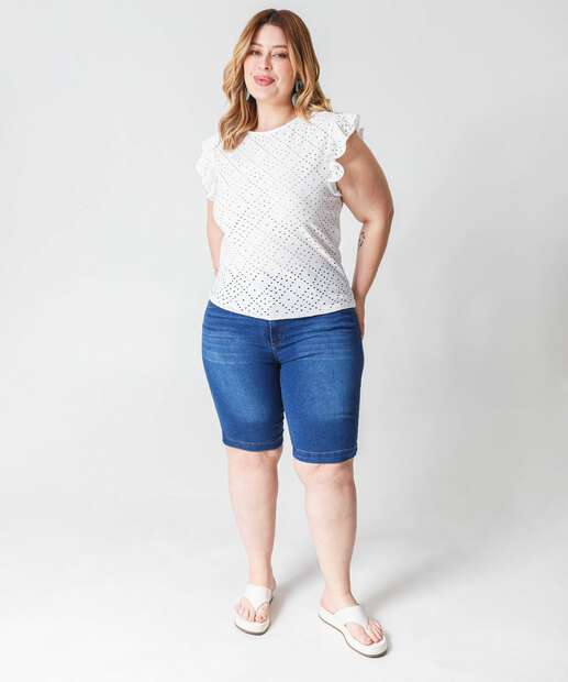 Blusa Plus Size Feminina Laise Babado Marisa