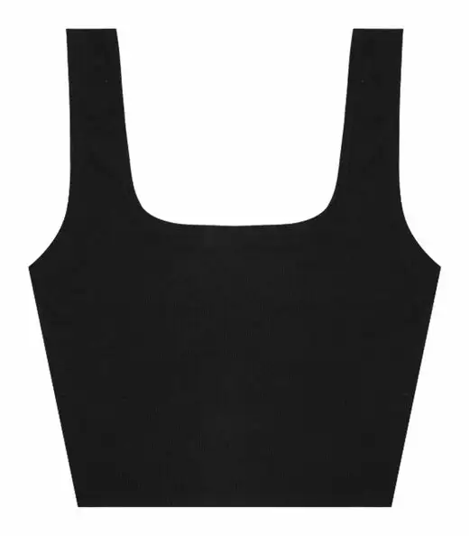 Top Cropped Ribana Básico Rovitex Preto