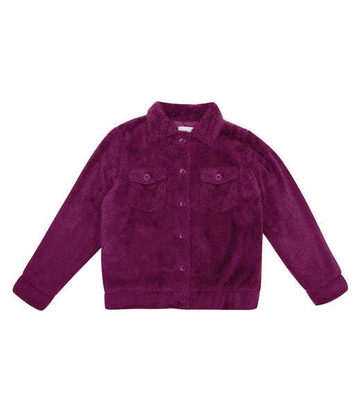 Jaqueta Juvenil Feminina Com Pelo Minty Roxo