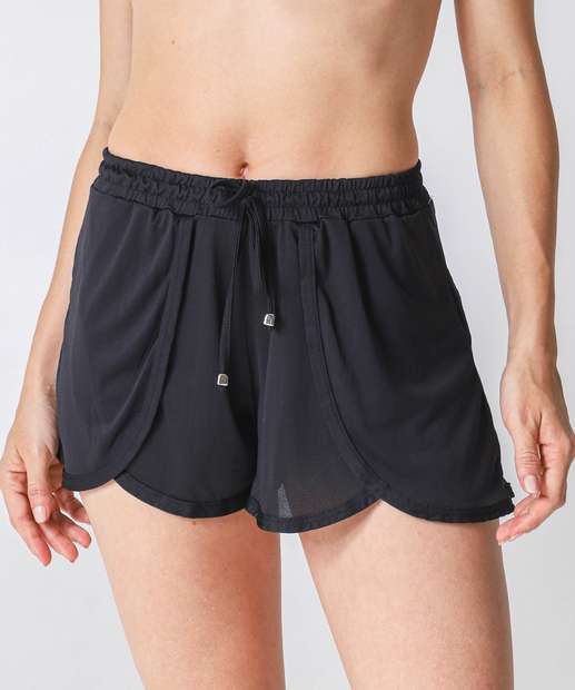 Short Saída De Praia Feminino Amarração Marisa Preto