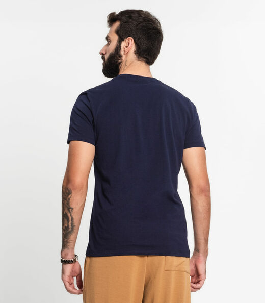 Camiseta Meia Malha Básica Masculina Kohmar Azul
