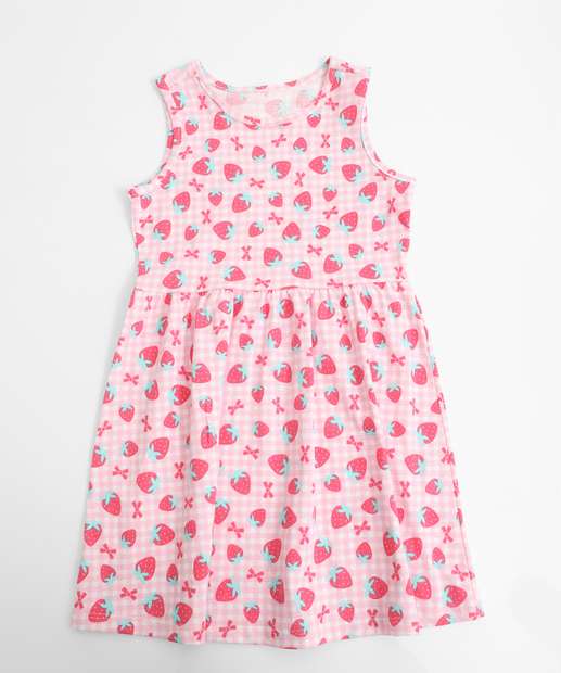 Image_Vestido Infantil Estampa Morangos Marisa Tam 1 a 3 Rosa