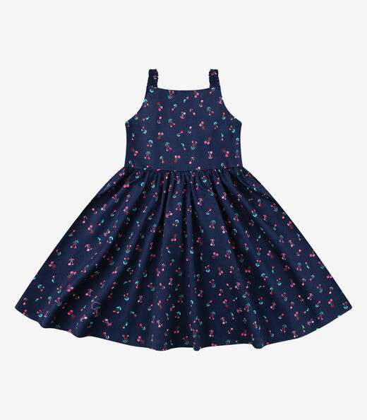 Vestido em Popeline Rovi Kids Azul