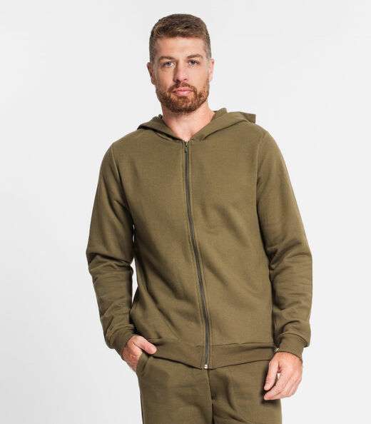 Jaqueta Com Capuz Masculina Em Moletom Rovitex Verde