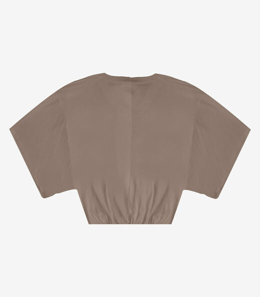 Blusa Feminina Com Decote Em V Infinita Cor Marrom