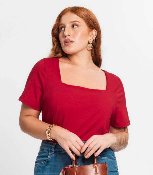Blusa Feminina Plus Size Secret Glam Vermelho