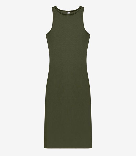 Vestido Midi Feminino Em Ribana Infinita Cor Verde