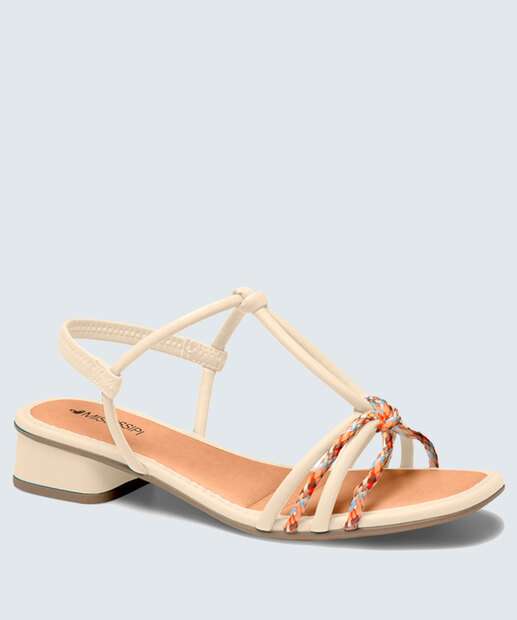 Sandália Salto Grosso Feminina Tiras Mississipi