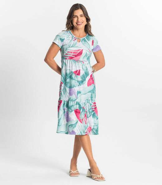 Image_Vestido Midi Feminino Estampado Select Verde