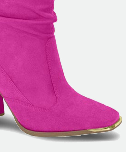 Bota Feminina Cano Alto Franzido Salto Grosso Vizzano 