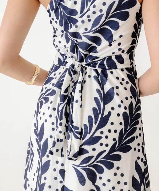 Vestido Feminino Ombro Só Estampado Marisa Off White