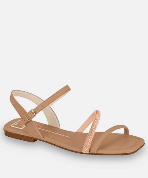 Image_Sandália Feminina Rasteira Strass Moleca Rosê