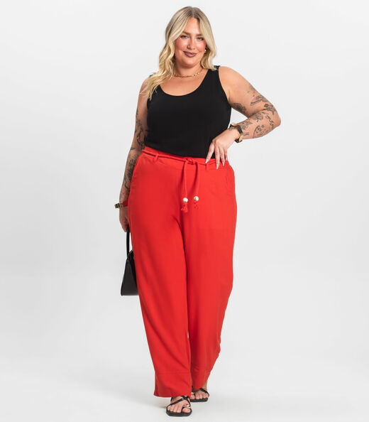 Calça Feminina Plus Size Secret Glam Laranja
