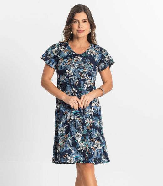 Image_Vestido Feminino Evasê Estampado Select Azul