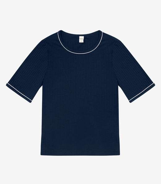 Blusa Feminina Ribana Canelada Azul