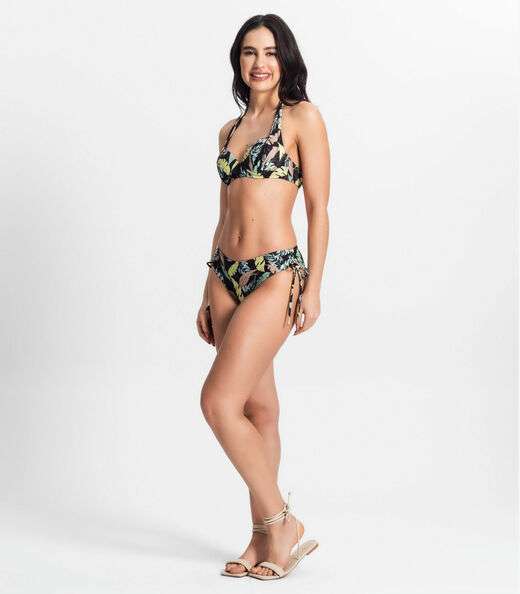 Top Biquíni Estampado Com Bojo Uni Femme Verde