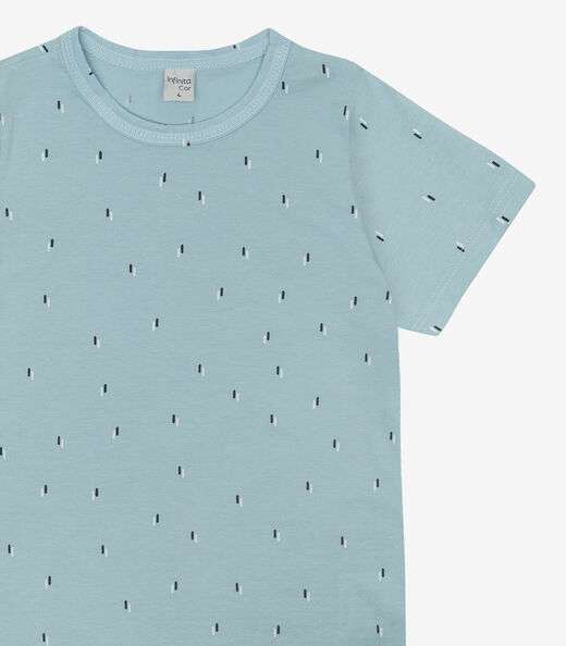 Camiseta Infantil Masculina Coqueiros Infinita Cor Azul