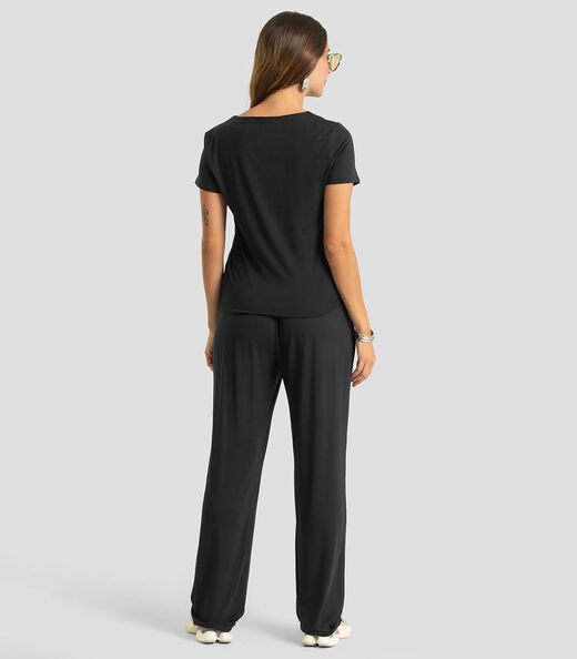 Conjunto Feminino Blusa E Calça Dianna Preto