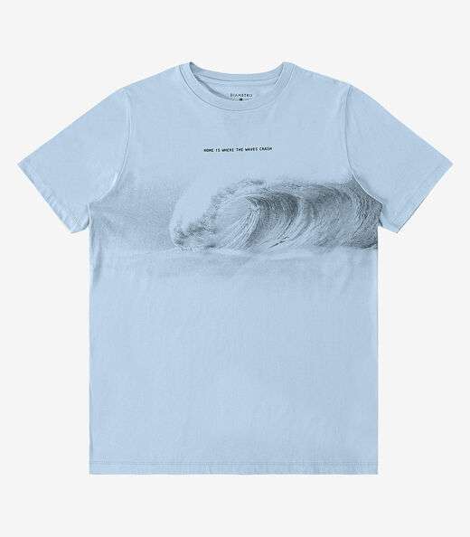 Camiseta Meia Malha Masculina Diametro Azul