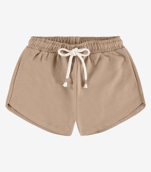 Image_Shorts Infantil em Moletom Sarjado Rovi Kids Marrom