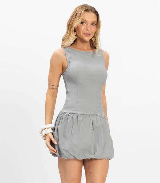 Image_Vestido Curto Balonê Feminino Renaluci Cinza