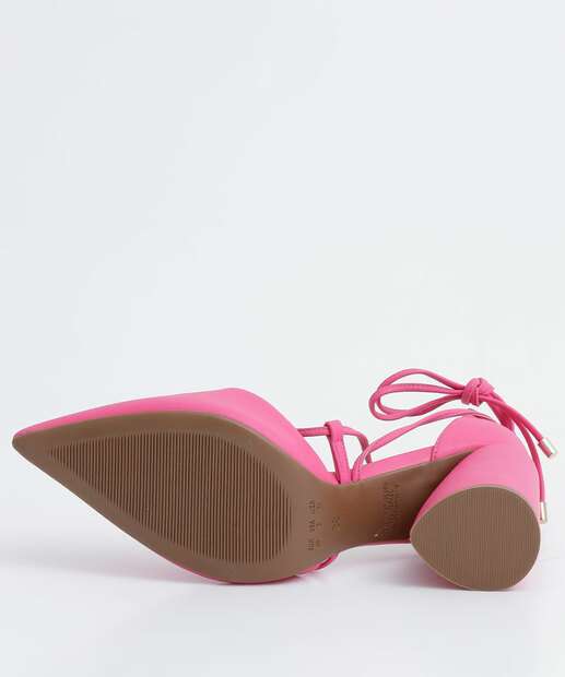 Scarpin Feminino Salto Grosso Amarração Bebecê