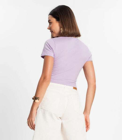 Blusa Cropped Feminina Rovitex Roxo