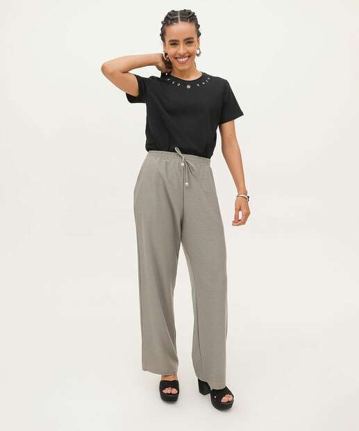 Calça Pantalona Feminina Textura Marisa