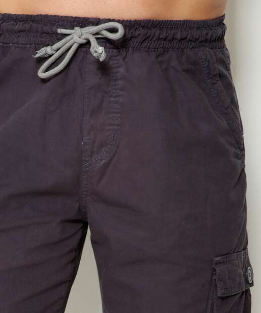 Bermuda Masculina Sarja Bolsos Cargo 