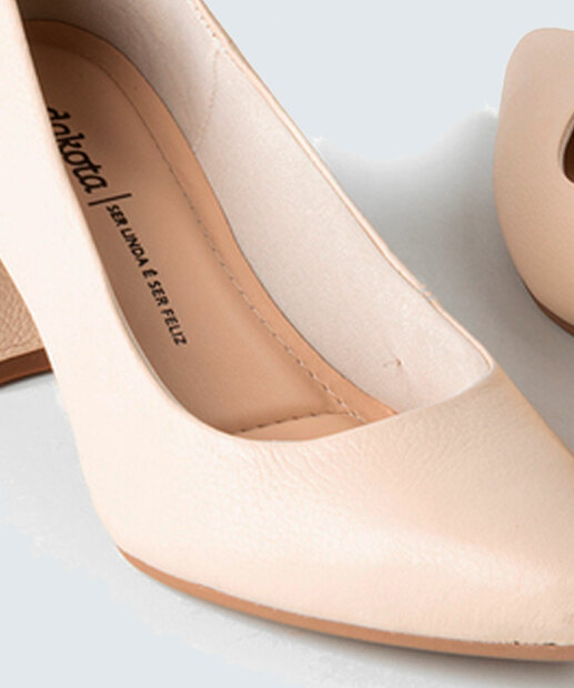 Scarpin Feminino Salto Grosso Bico Fino Dakota