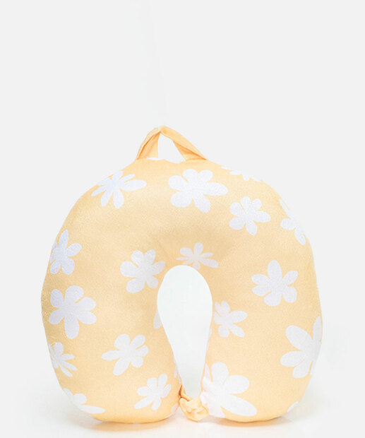 Almofada Pescoço Plush Floral Marisa Rosa