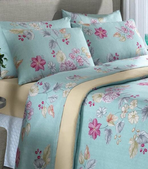 Jogo Capa De Edredom Casal 3 Peças Lar E Lazer Azul