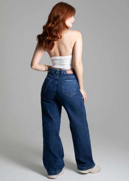 Calça Jeans Sawary Wide Leg Petit - 278050