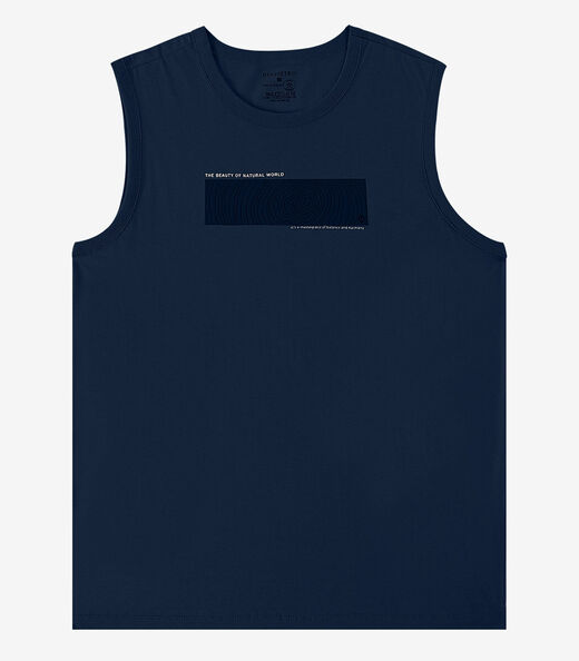 Regata Meia Malha Masculina Diametro Azul