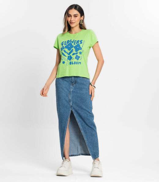 Blusa T-Shirt Feminina Estampada Select Verde