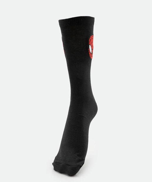 Meia Masculina Cano Longo Homem Aranha Marvel Preto