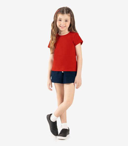 Blusa Básica Infantil Cotton Leve Rovi Kids Vermelho