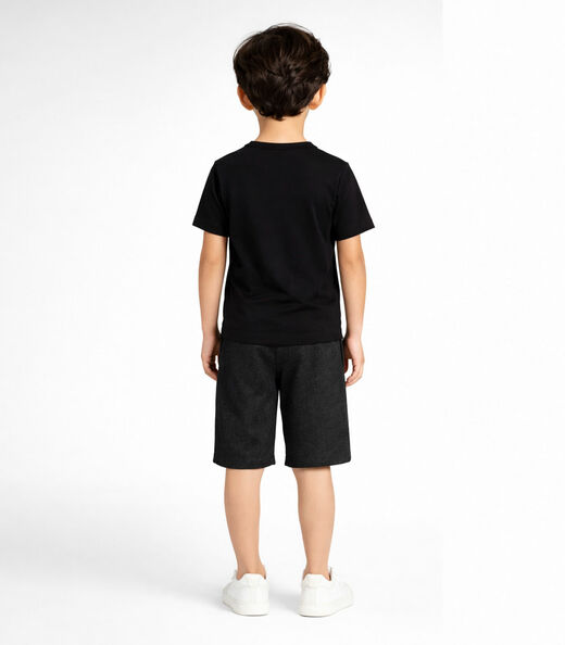 Conjunto Infantil Blusa E Bermuda Masculina Select Preto