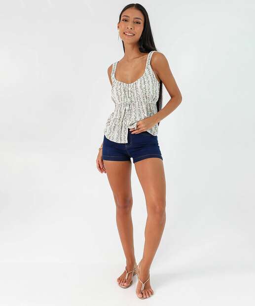 Image_Short Feminino Jeans Barra Dobrado Bolsos Azul