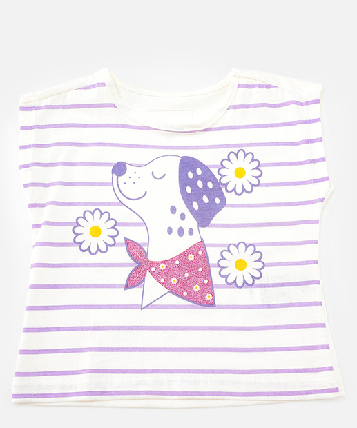Image_Blusa Infantil Listras E Cachorro Marisa Tam 1 a 3 Off White